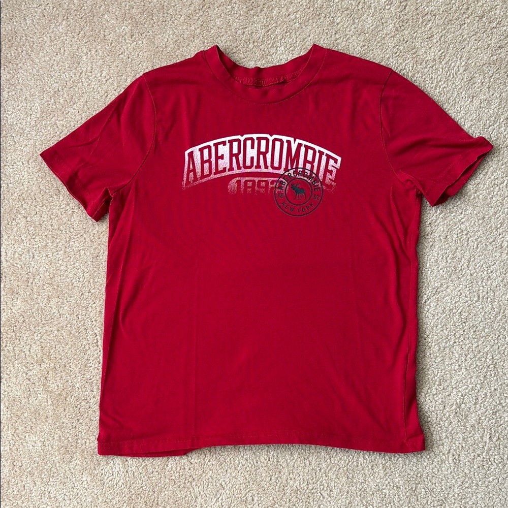Abercrombie Kids Red and White Short Sleeve Tee